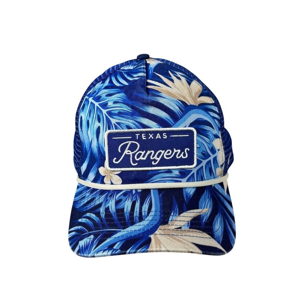 47 Brand Texas Rangers Trucker Hat Blue Floral Mesh Snapback Cap One‎ Size